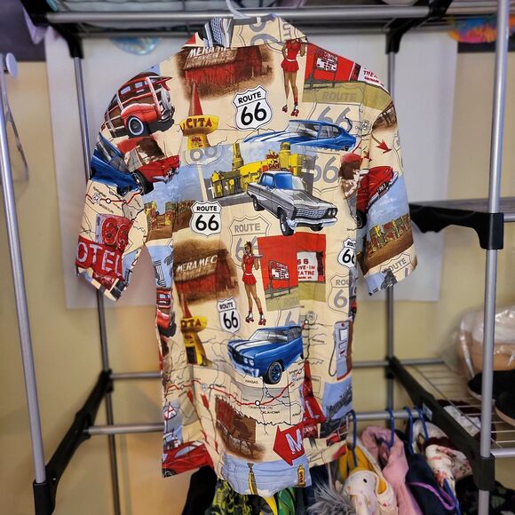 David Carey Originals Rt 66 All Over Graphic Short Sleeve - Size Medium - Picture 2 of 4